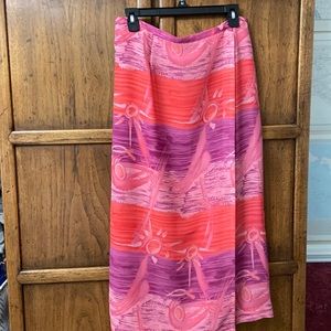 Ladies long wrap skirt with button waist